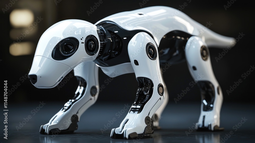 Poster futuristic robotic canine: a glimpse into advanced robotics