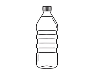 Fototapeta premium plastic bottle of water doodle hand drawn icon. Outline drawing plastic bottle of water line clipart symbol