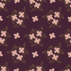 Vintage luxury seamless floral background with golden lilies flowers. Romantic pattern template for wall decor, wallpaper, wedding invitations