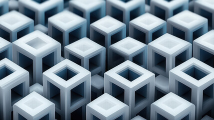 3D Abstract Polygonal Box Structure Pattern for Modern Design and Visualization