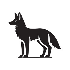Bold jackal silhouette for artistic digital designs - Jackal illustration - minimallest jackal vector
