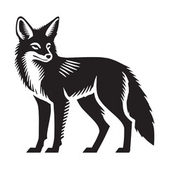 Simplified jackal silhouette for unique designs - Jackal illustration - minimallest jackal vector
