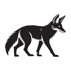 Creative jackal silhouette for digital media designs - Jackal illustration - minimallest jackal vector
