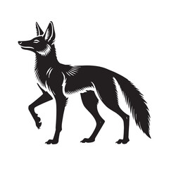 Bold jackal silhouette for innovative artistic designs - Jackal black vector
