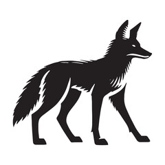 Unique jackal silhouette for artistic projects - Jackal illustration - minimallest jackal vector
