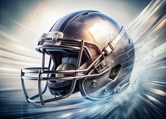 Fototapeta premium American Football Helmet Double Exposure Stock Photo: Abstract Art & Sport