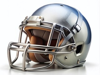 Fototapeta premium American Football Helmet, Isolated White Background, Sport Equipment, Game Day, Athletic Gear
