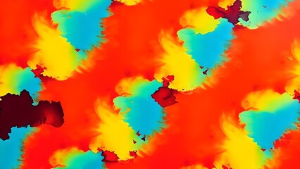 Obraz premium Vibrant Abstract Design with Red, Yellow, and Aqua Blue Swirls