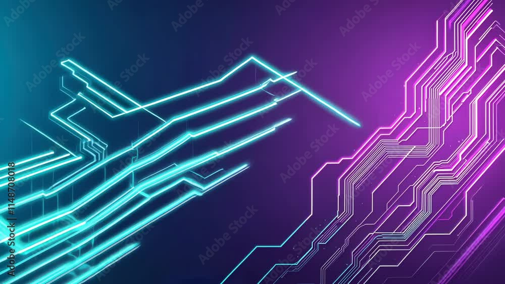 Poster abstract digital design with neon colors and circuit patterns for background use