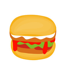 Flat design Hand drawn burger illustration 