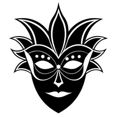 Celebration Mask silhouette black design white background