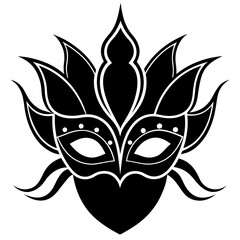 Celebration Mask silhouette black design white background