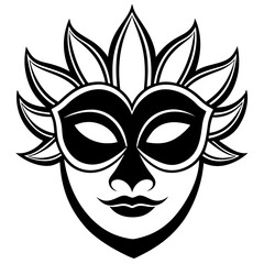 Celebration Mask silhouette black design white background