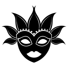 Celebration Mask silhouette black design white background
