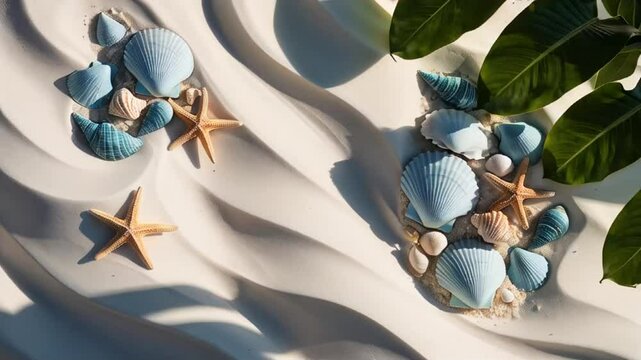 sand, beautiful shells, background

