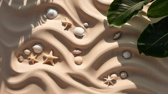 sand, beautiful shells, background

