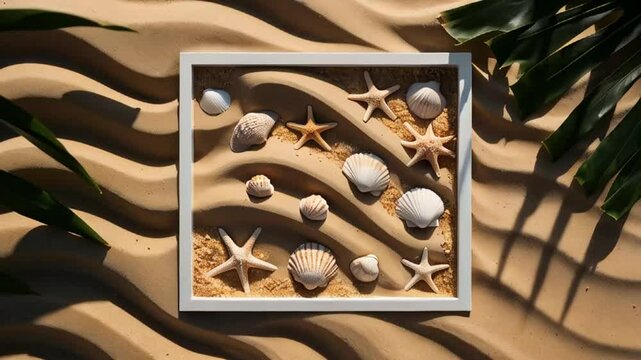 sand, beautiful shells, background


