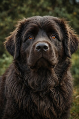 Summer dog portrait, on green grass background