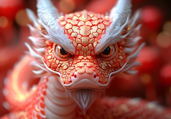 Close-Up of a Majestic Dragon.