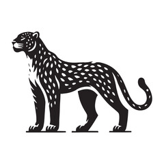 Stylish jaguar silhouette for creative digital media - Jaguar illustration - minimallest jaguar vector
