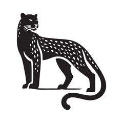 Minimalistic jaguar silhouette for media and print use - Jaguar black vector
