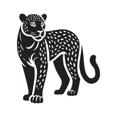Bold jaguar silhouette for innovative artistic designs - Jaguar illustration - minimallest jaguar vector
