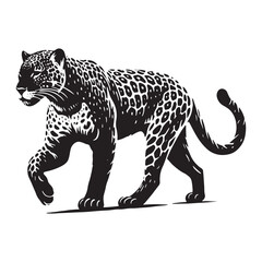 Captivating jaguar silhouette for versatile digital applications - Jaguar black vector
