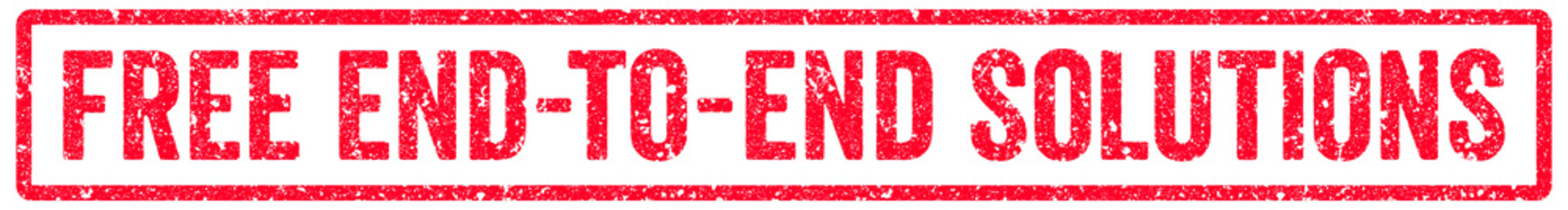 Free End-to-End Solutions Stamp Transparent Seal, Red Grunge Free End-to-End Solutions Word Rubber Stamp Seal
