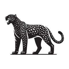 Bold jaguar silhouette for versatile media uses - Jaguar illustration - minimallest jaguar vector
