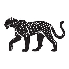 Detailed jaguar silhouette for versatile artistic projects - Jaguar black vector
