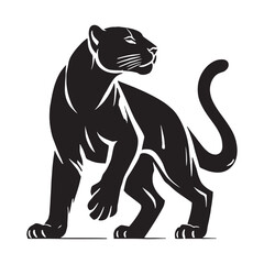 Stylish jaguar silhouette for creative media applications - Jaguar illustration - minimallest jaguar vector
