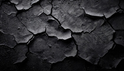 A rough black and charcoal concrete texture featuring light cracks and depth, creating an industrial and moody aesthetic ideal for urban-inspired designs.