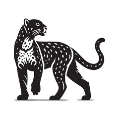 Simplified jaguar silhouette for innovative artistic uses - Jaguar illustration - minimallest jaguar vector

