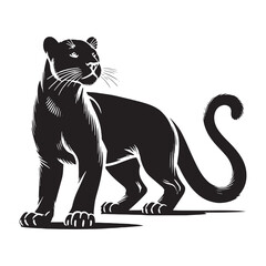 Jaguar silhouette for creative digital design - Jaguar black vector
