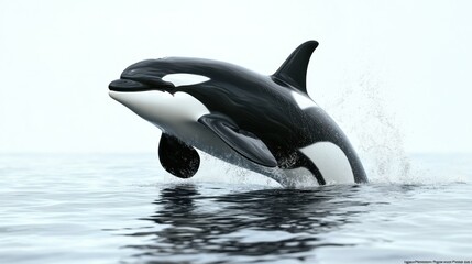 Ocean Jump. Orca whale black white ocean jump splash wildlife animal n