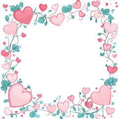 frame with hearts