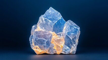 A stunning close-up of a crystal rock glowing softly against a dark background, showcasing its natural beauty.
