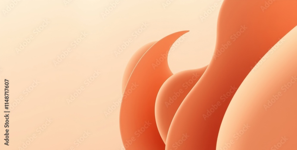 Poster a bright orange background with a curved line that looks like a flame. the image is abstract and has