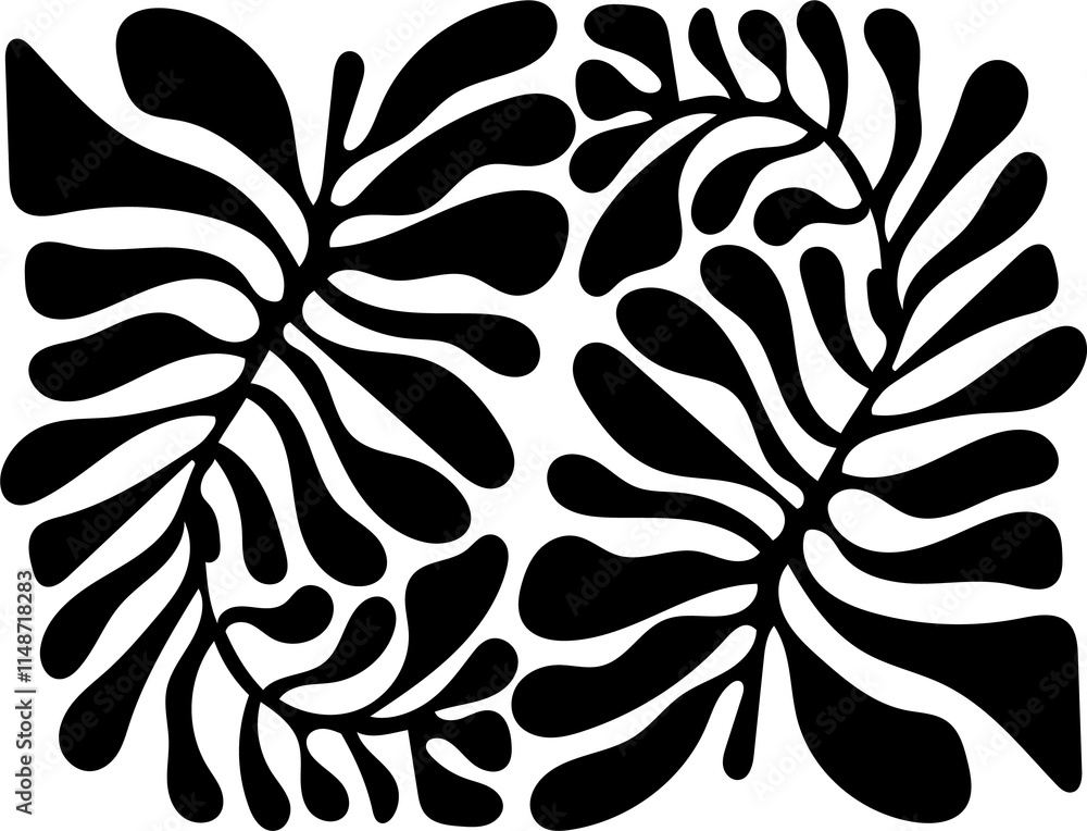 Poster abstract botanical elements boho illustrations isolated on white background