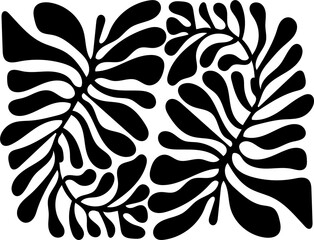 abstract botanical elements boho illustrations isolated on white background