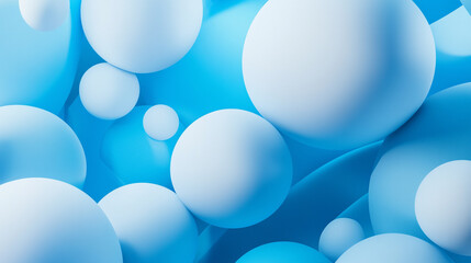 Abstract white 3D geometric shapes on a gradient blue background forming a modern banner with a sense of depth elegance and order symbolizing creativity innovation and the harmony between chaos and st