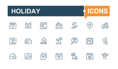 Holiday icon. Contains related to star, deer, holiday, happy, water, sun, ball and more. Minimalistic icon. Vector icons editable stroke.