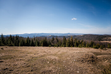 Serene Mountain Landscape Under Clear Blue Sky