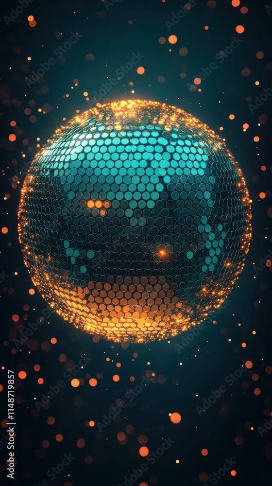 Poster retro disco party vibes psychedelic creating a vibrant display