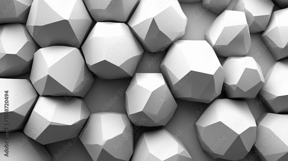 Poster abstract white 3d geometric shapes on a gradient blue background forming a modern banner with a sens