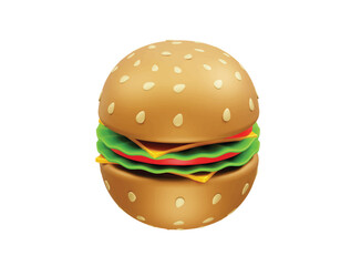 Burger icon illustration 3d render