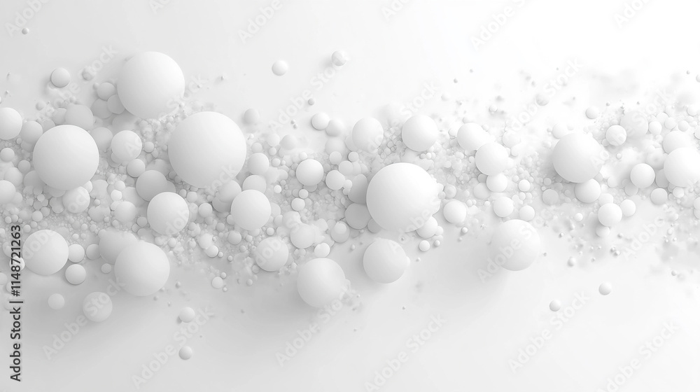 Poster abstract white 3d geometric shapes on a gradient blue background forming a modern banner with a sens