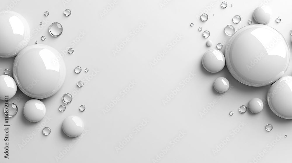 Poster abstract white 3d geometric shapes on a gradient blue background forming a modern banner with a sens