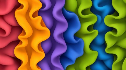 Abstract Colorful Fabric Waves Vibrant Textile Texture Background