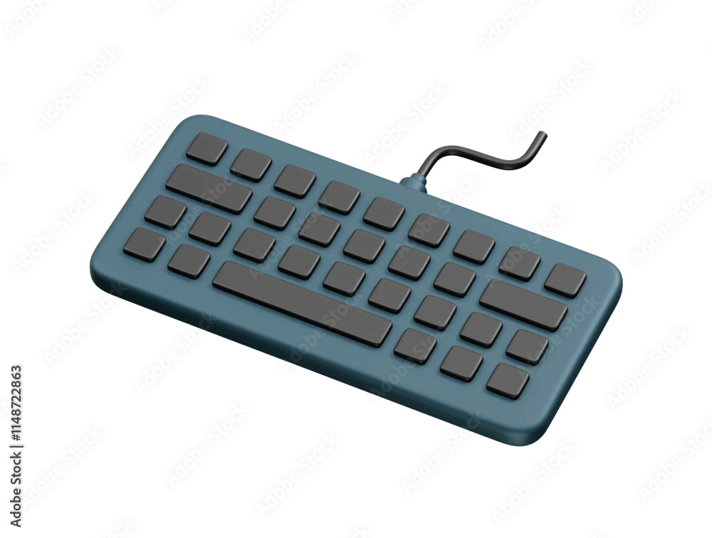 Poster 3d rendering keyboard computer illustration rendering vector